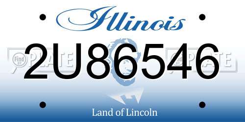 2U86546 Illinois License Plate