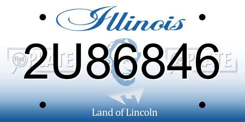 2U86846 Illinois License Plate