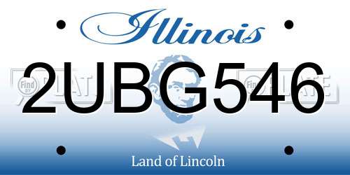 2UBG546 Illinois License Plate