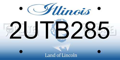 2UTB285 Illinois License Plate