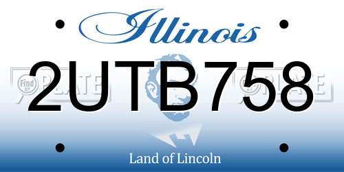 2UTB758 Illinois License Plate