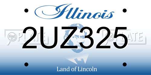 2UZ325 Illinois License Plate