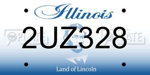 2UZ328 Illinois License Plate