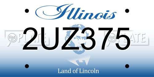 2UZ375 Illinois License Plate
