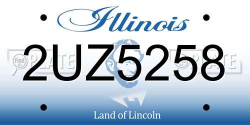 2UZ5258 Illinois License Plate