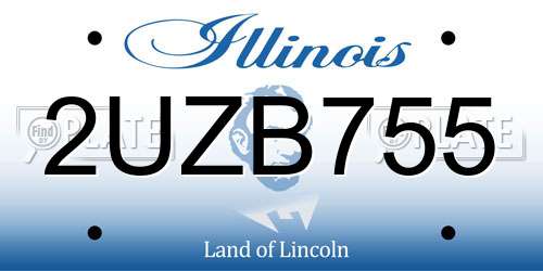 2UZB755 Illinois License Plate