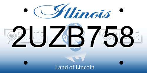 2UZB758 Illinois License Plate