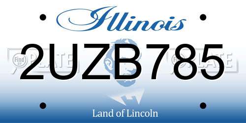 2UZB785 Illinois License Plate