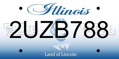 2UZB788 Illinois License Plate