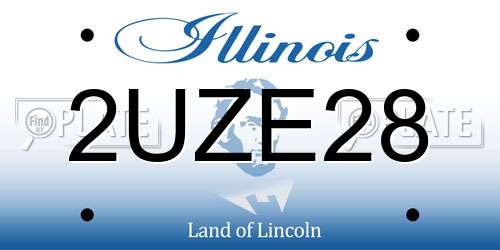 2UZE28 Illinois License Plate