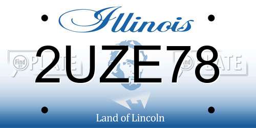 2UZE78 Illinois License Plate