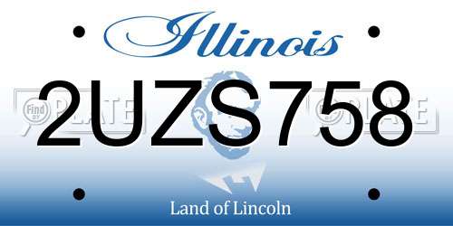 2UZS758 Illinois License Plate