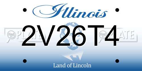2V26T4 Illinois License Plate