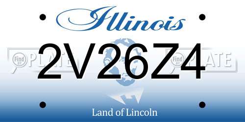 2V26Z4 Illinois License Plate