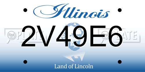 2V49E6 Illinois License Plate
