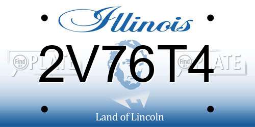 2V76T4 Illinois License Plate