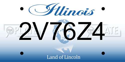 2V76Z4 Illinois License Plate