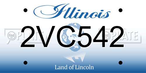 2VC542 Illinois License Plate