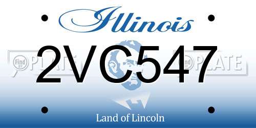 2VC547 Illinois License Plate