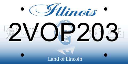 2VOP203 Illinois License Plate
