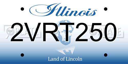 2VRT250 Illinois License Plate