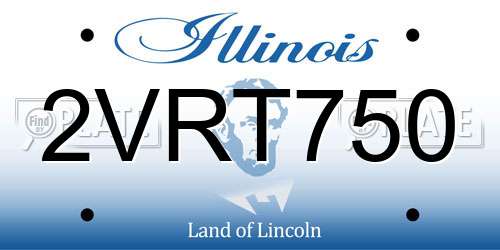 2VRT750 Illinois License Plate