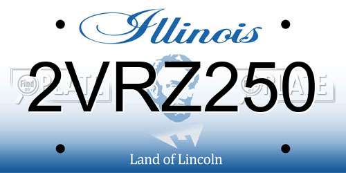 2VRZ250 Illinois License Plate