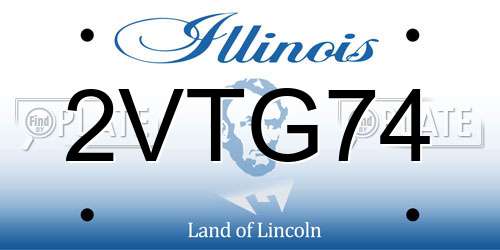 2VTG74 Illinois License Plate