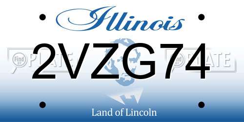 2VZG74 Illinois License Plate