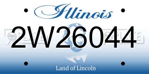 2W26044 Illinois License Plate