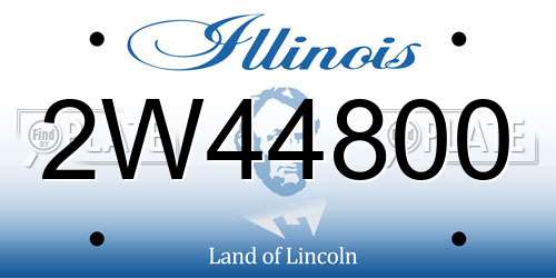 2W44800 Illinois License Plate