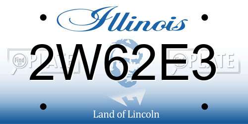 2W62E3 Illinois License Plate