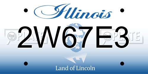 2W67E3 Illinois License Plate