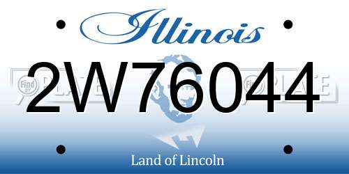 2W76044 Illinois License Plate
