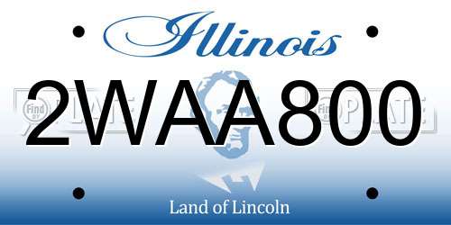 2WAA800 Illinois License Plate