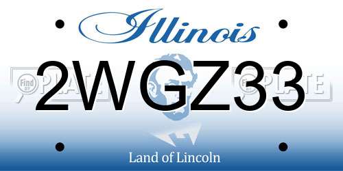 2WGZ33 Illinois License Plate