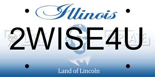 2WISE4U Illinois License Plate