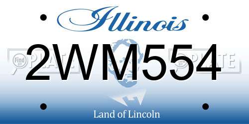 2WM554 Illinois License Plate