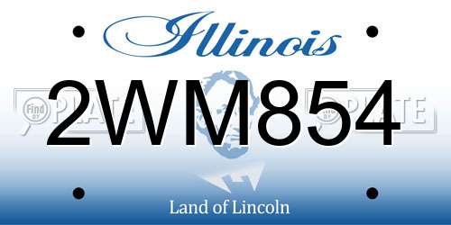 2WM854 Illinois License Plate