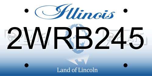 2WRB245 Illinois License Plate