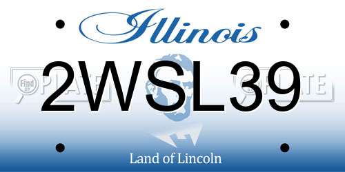 2WSL39 Illinois License Plate