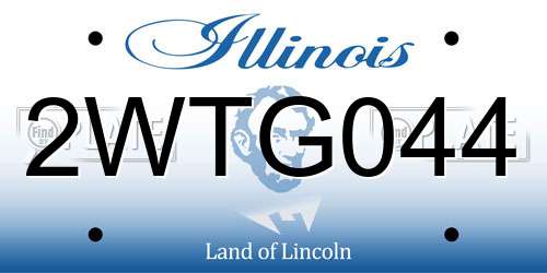 2WTG044 Illinois License Plate