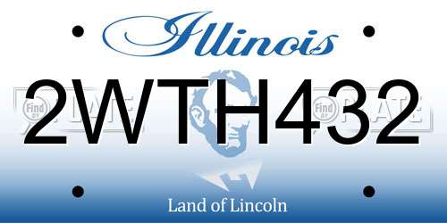 2WTH432 Illinois License Plate