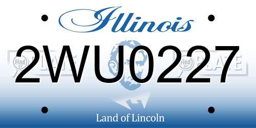 2WU0227 Illinois License Plate