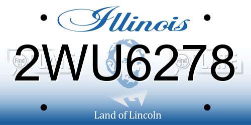 2WU6278 Illinois License Plate