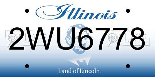2WU6778 Illinois License Plate