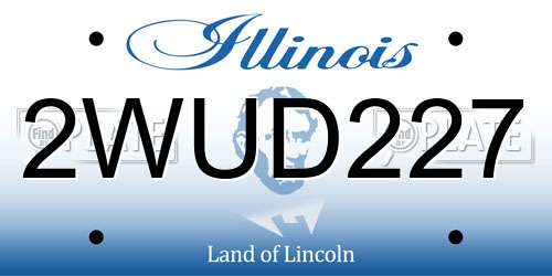 2WUD227 Illinois License Plate