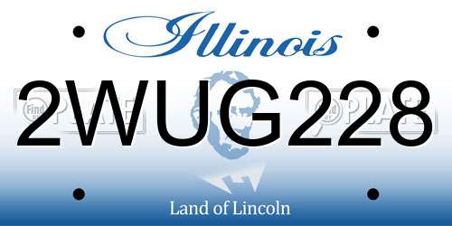 2WUG228 Illinois License Plate