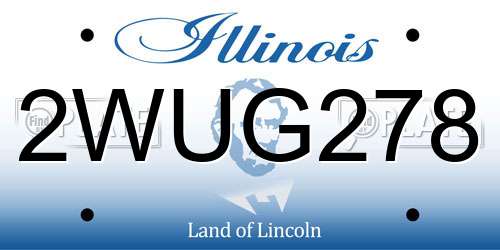 2WUG278 Illinois License Plate