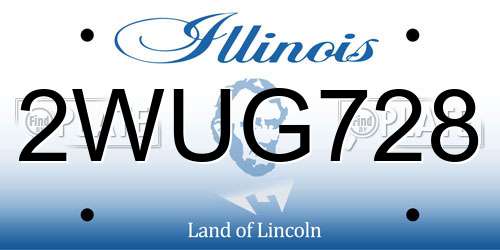 2WUG728 Illinois License Plate